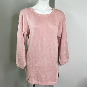 Casa Kaos Pink Side Slit Tunic Sweater size mediumNWT